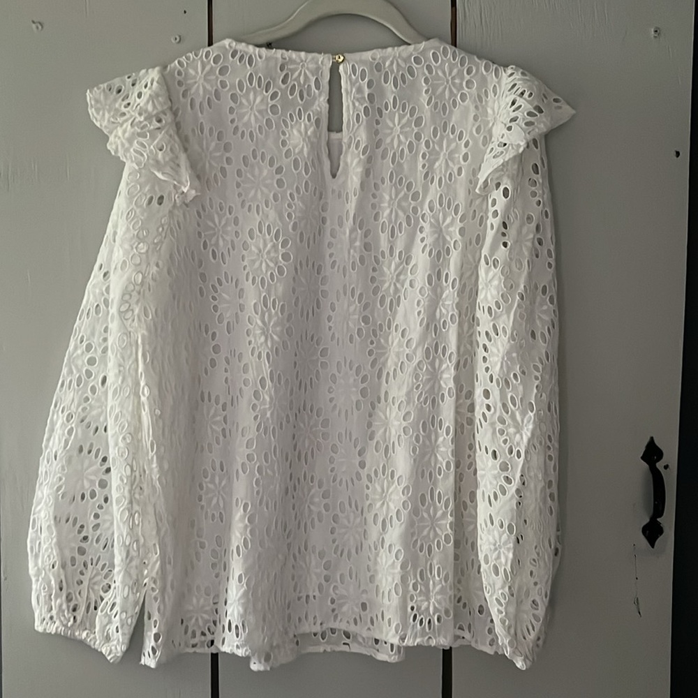 Sail To Sable Embroidered Ruffle Sleeve Top - Picture 6 of 10